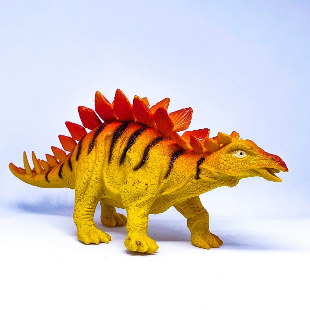 dinosaur with stripes on back